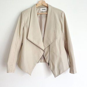 BB Dakota Bone Faux Leather Asymmetrical Zipper Gabrielle Moto Jacket